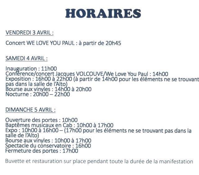 horaires Beatles Days
